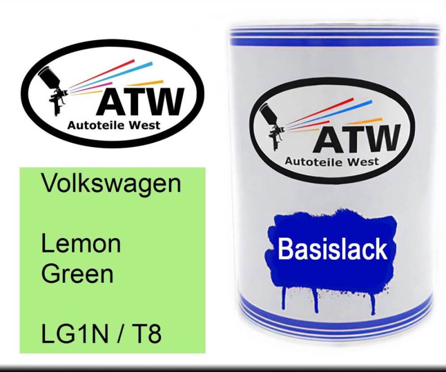 Volkswagen, Lemon Green, LG1N / T8: 500ml Lackdose, von ATW Autoteile West.